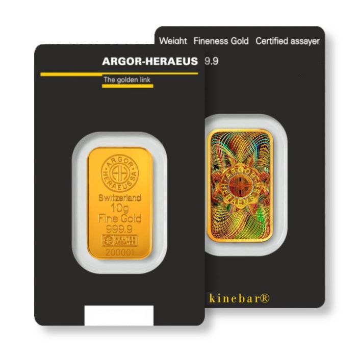 Quotazione in tempo reale, lingotti oro da 1kgr a 5gr Argor Heraeus 