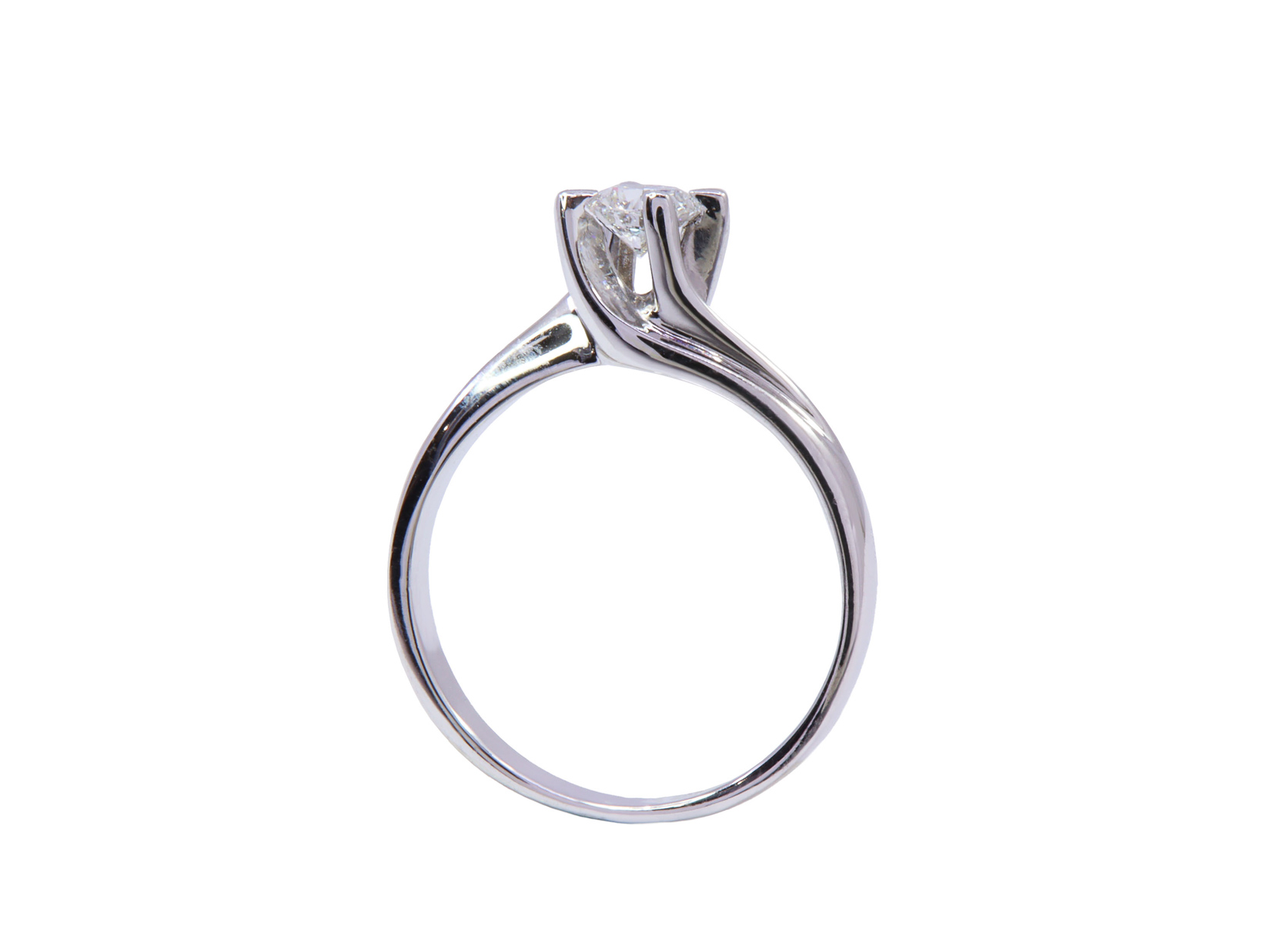 Anello solitario - Brillante 0,24ct, oro 18kt. peso totale di gr.3,20