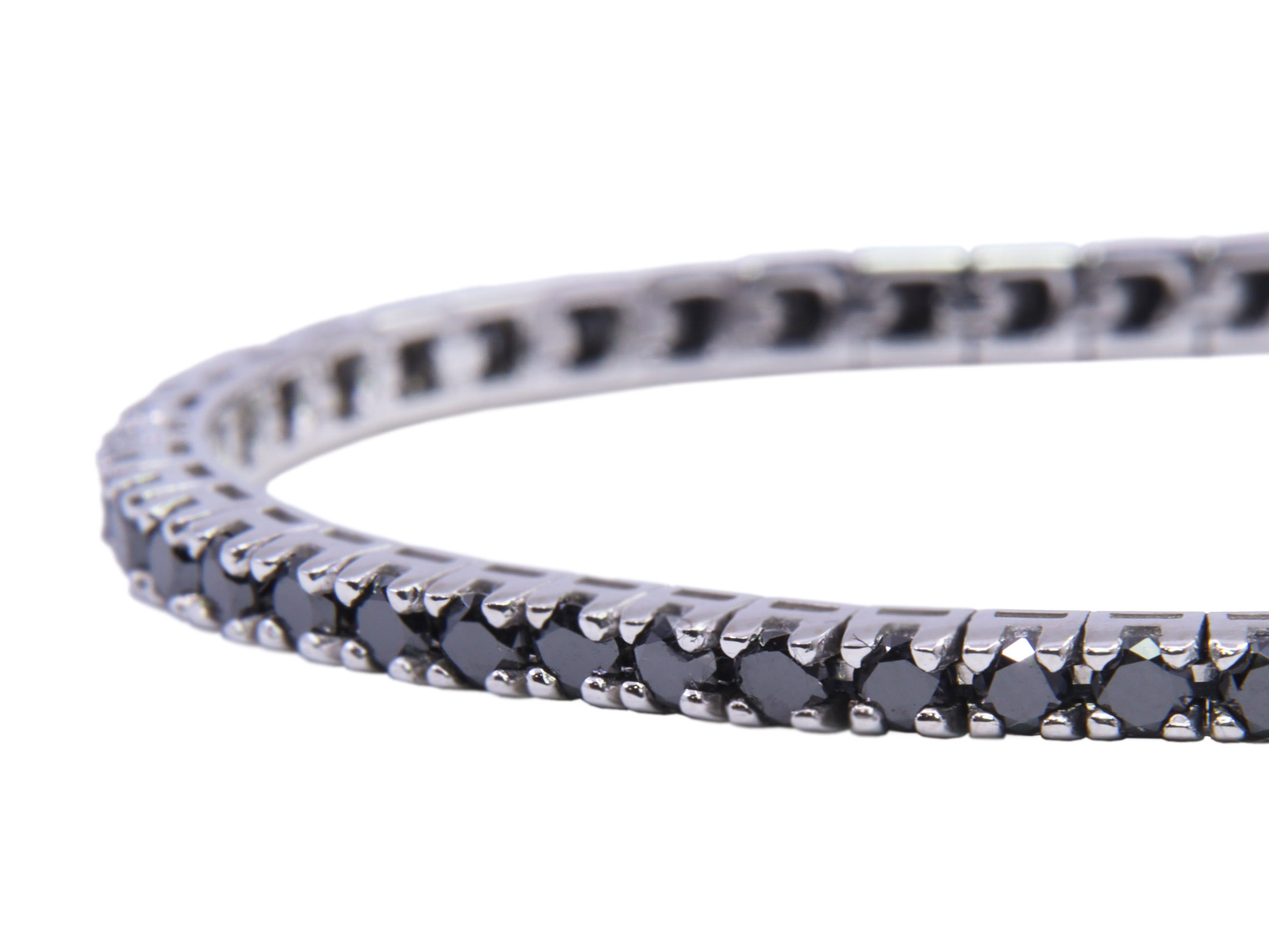 Bracciale tennis - Diamanti neri 4,60ct, oro 18kt. peso totale 11gr