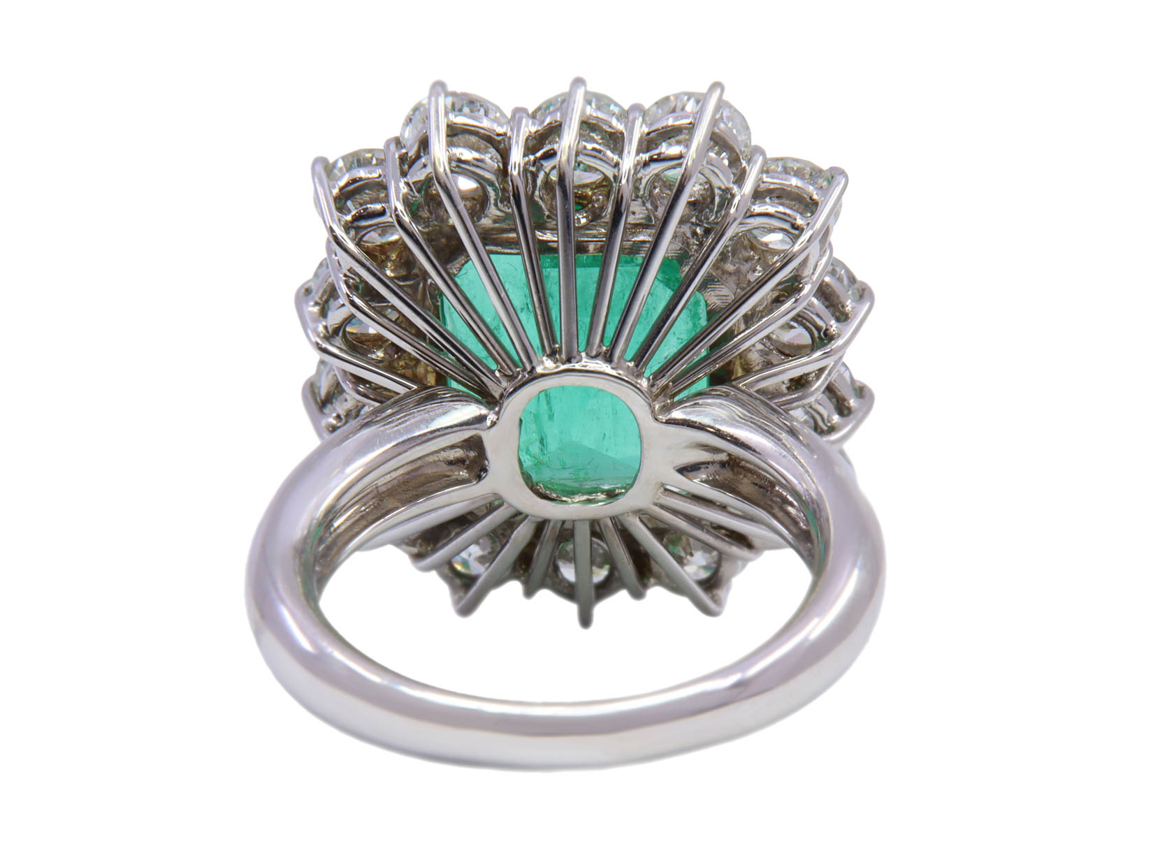 Anello - Smeraldo 11,74ct. brillanti 3,60ct. F/G-VVS, oro 18kt.