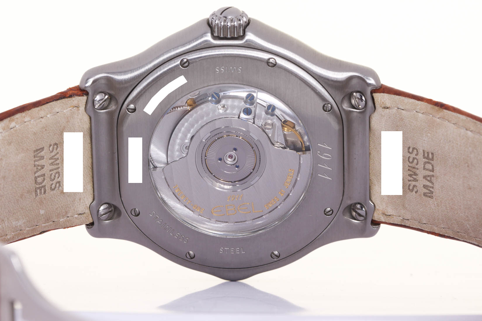 Ebel 1911 Acciao, cint. pelle, 9125250, Ebel Box & Papers