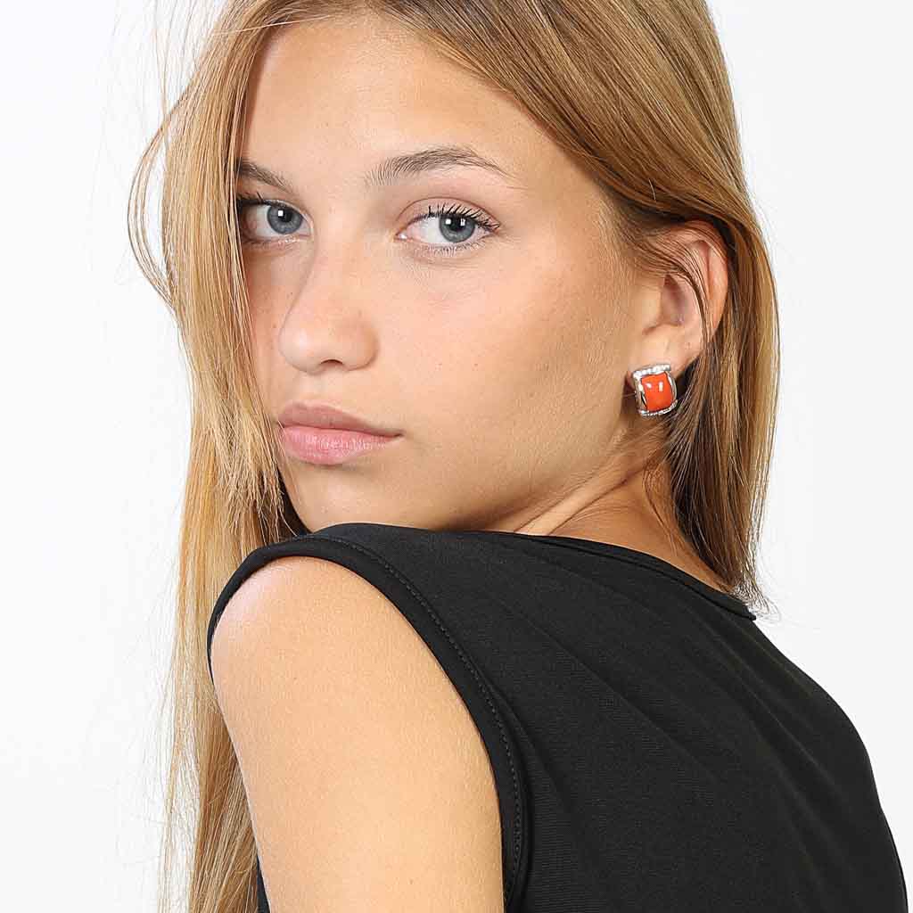 orecch pend c/ corallo e brill