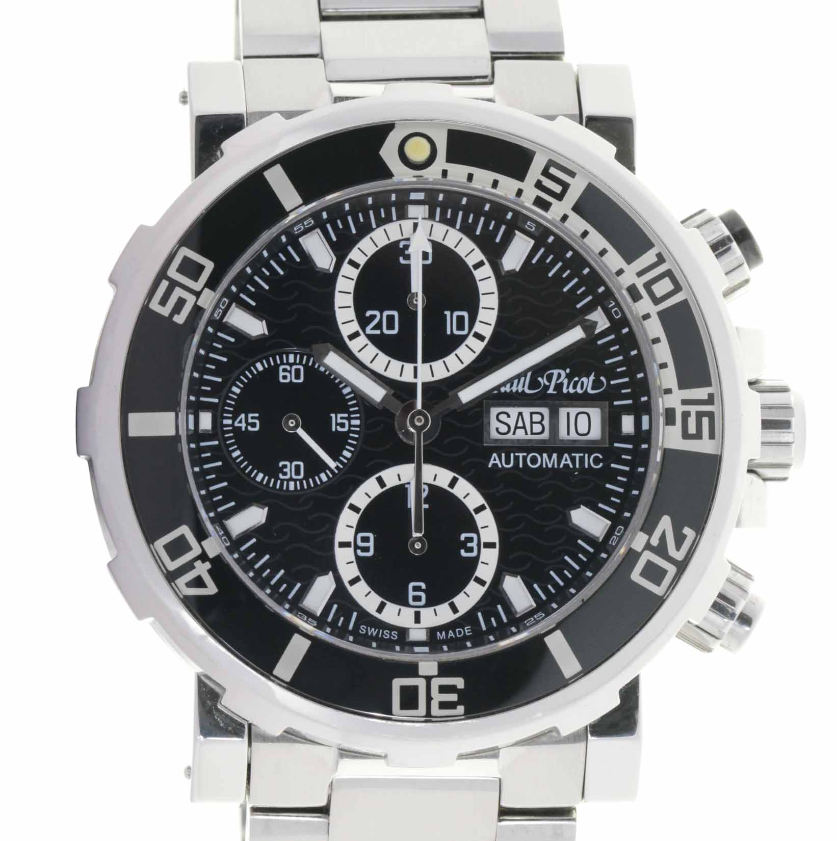 Orologio Paul Picot Yatchman 1127ZNB/C Chrono Day-Date acciaio automatico anno 2020 box e papers originali 