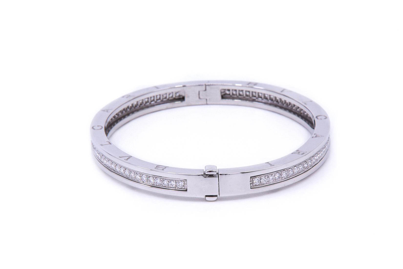 Bracciale Bulgari in oro bianco 18kt. di gr. 30,2 con diamanti