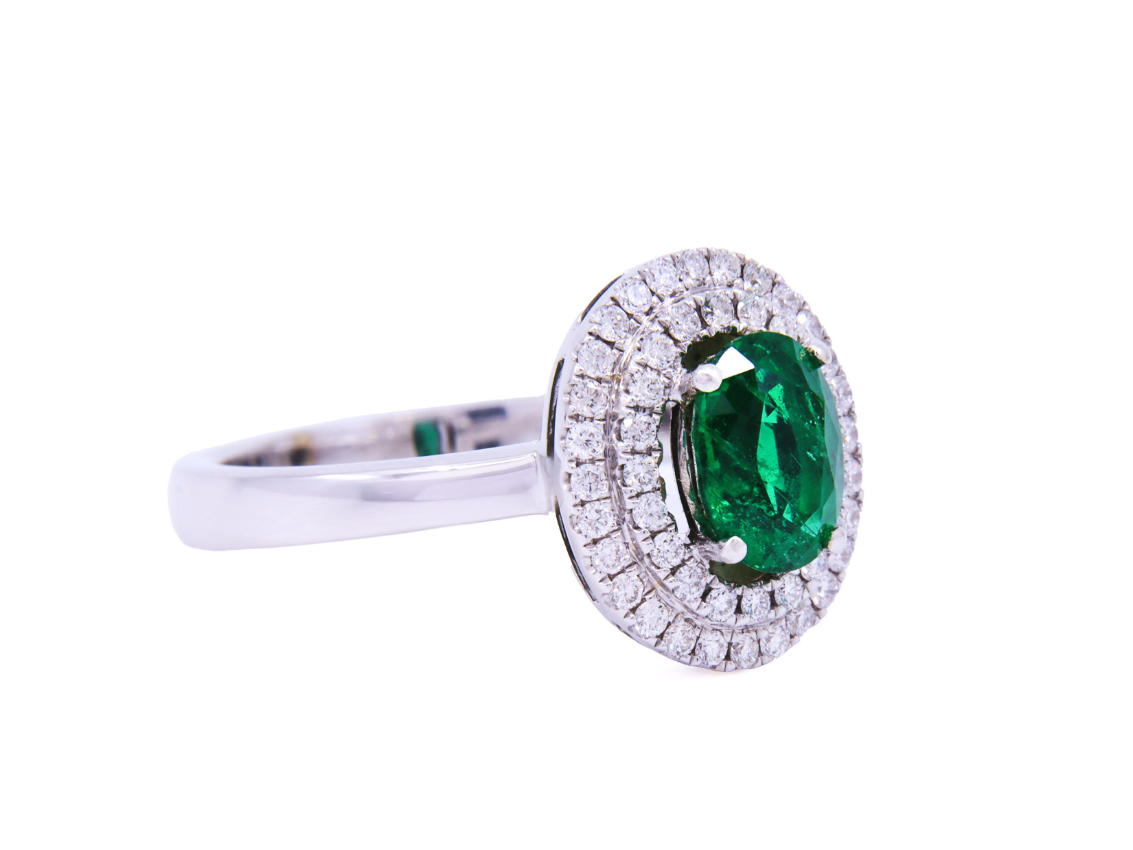 Anello oro 18kt gr 4.60 - Brillanti ct 0,74 e smeraldo ct0.97