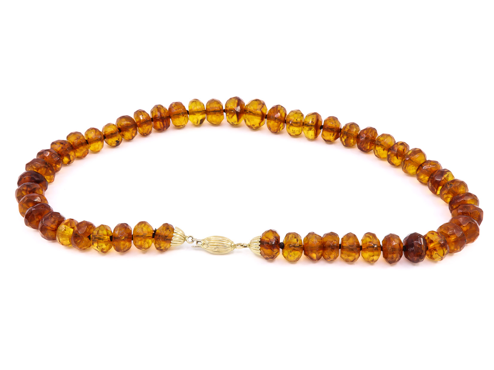 Collana Copale (Ambra Giovane) chiusura in oro giallo 18 Kt. 