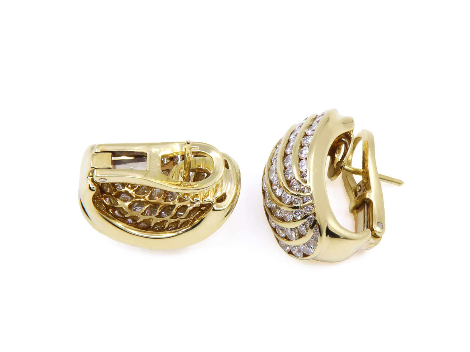 Orecchini oro giallo 18kt. e brillanti per gr. 17,1