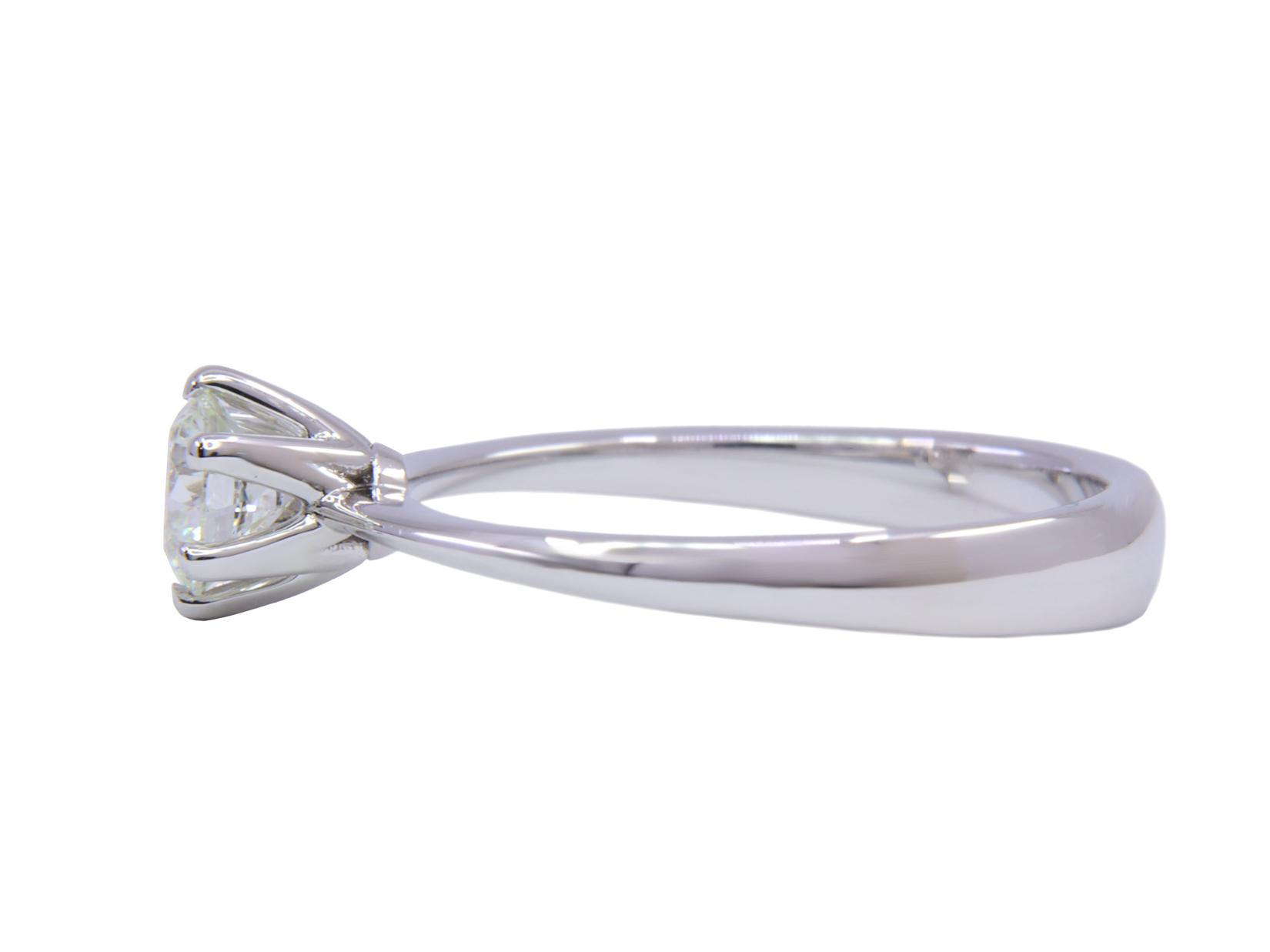 Anello Solitario oro bianco 18Kt gr3.51 - 0.53ct F VS1