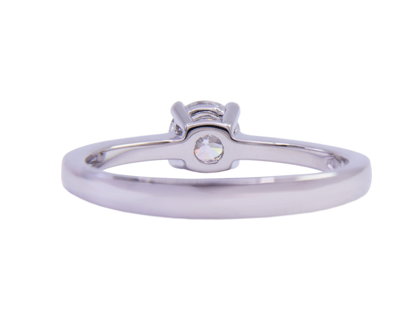 Anello Solitario oro bianco 18Kt gr3.00 - 0.40ct D VS1