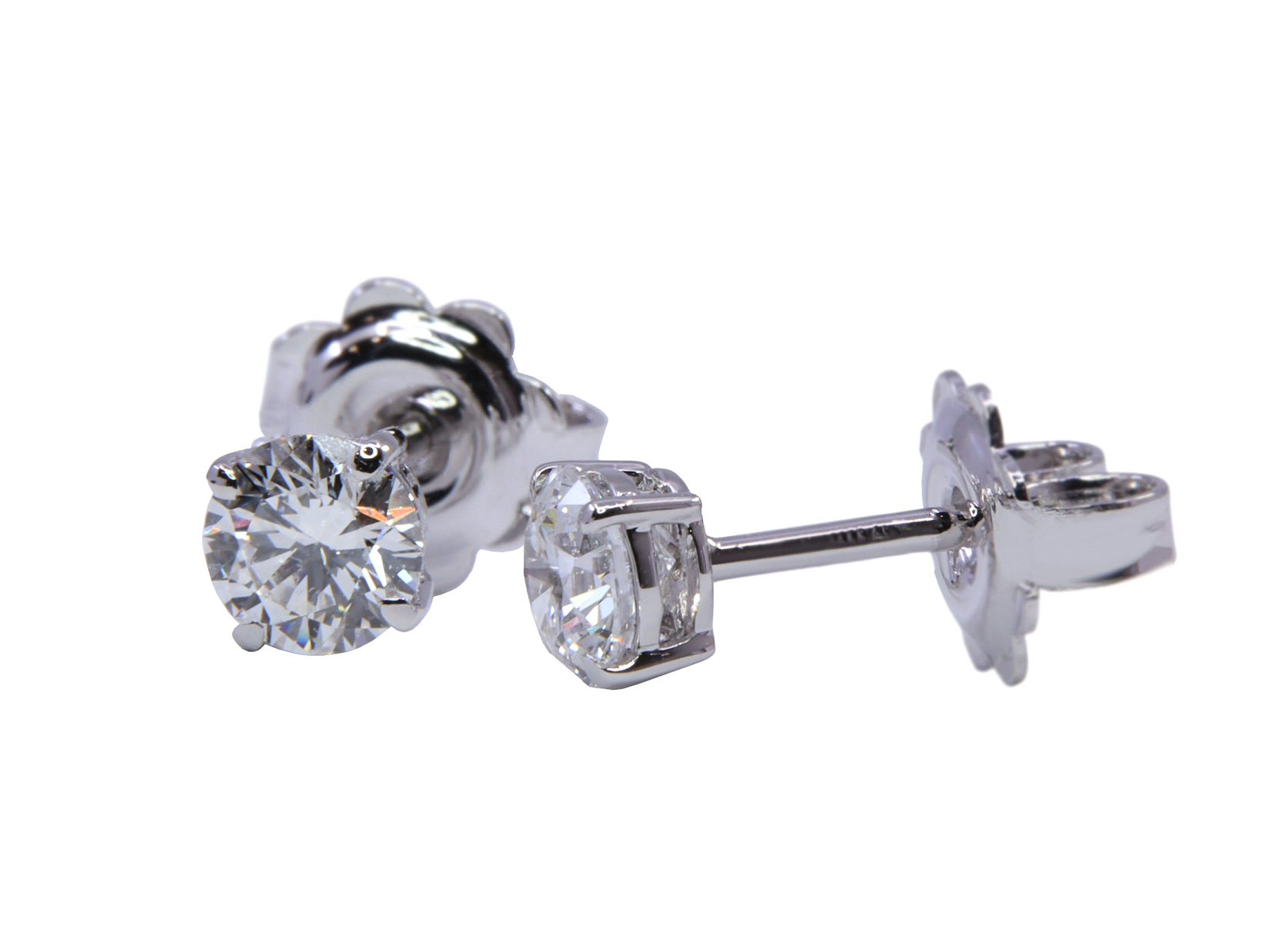 Orecchini punto luce - Brillanti 0,80ct. D-VS1, oro 18kt. peso totale gr.1,4