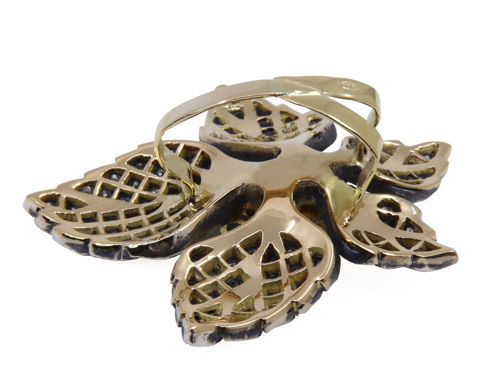 Pendente Argento e oro 18kt, don diamanti e pietre colorate, di gr. 13,9 ad euro 41,47 grammo