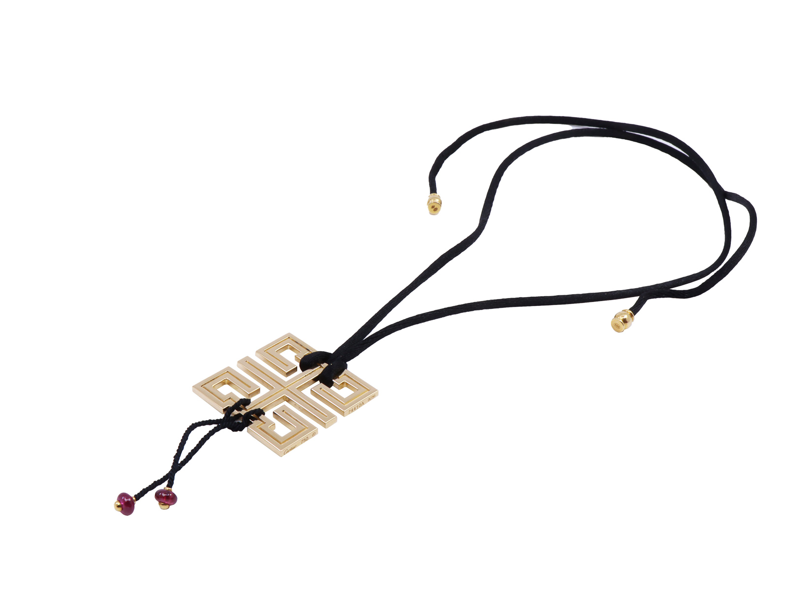 Ciondolo Carier Wishknot Pm Ruby & Yellow Gold, 18kt net 22 gr., Cartier Box & Papers