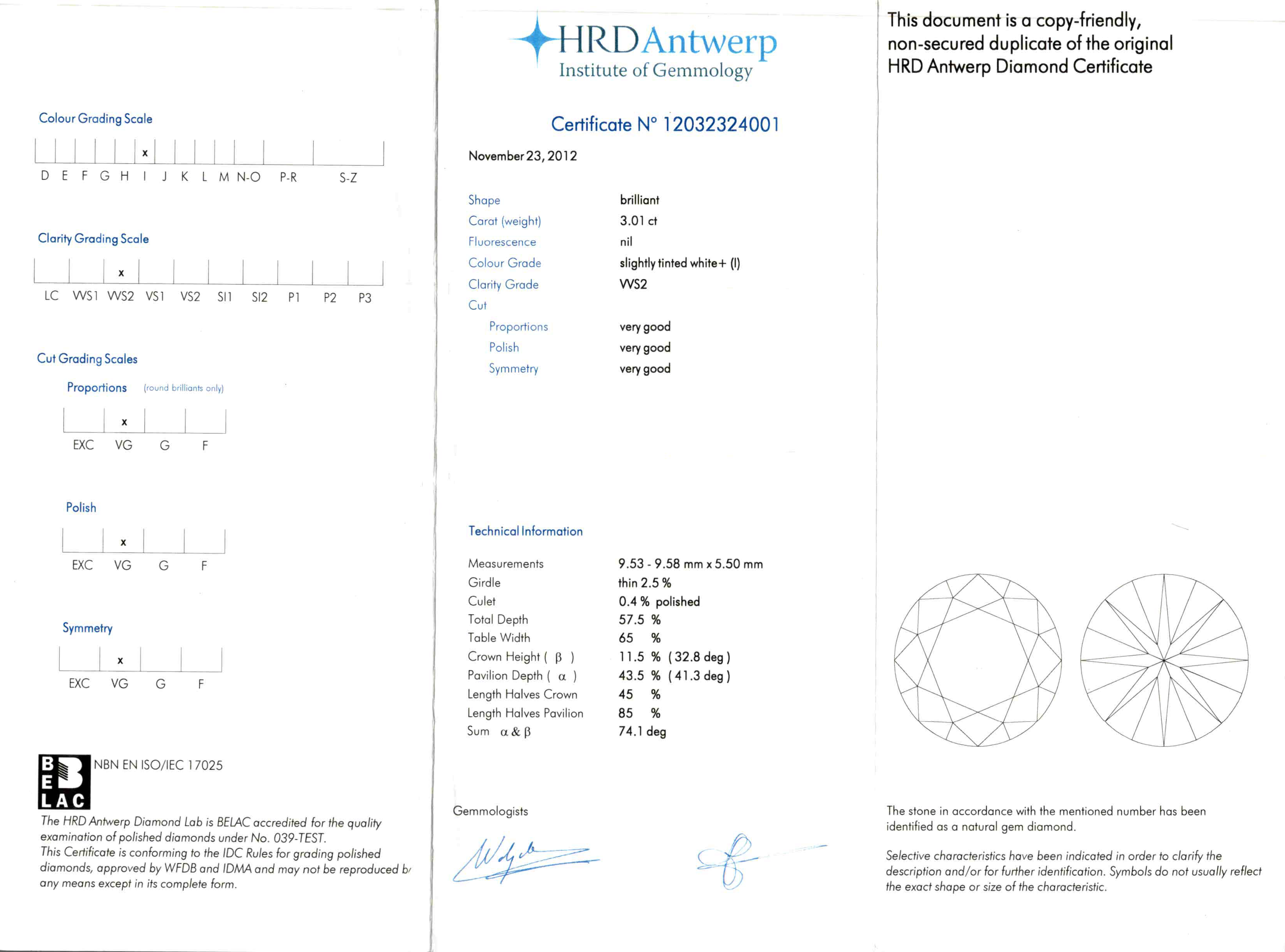 Orecchini Oro Bianco 18Kt e Brillanti 6.03ct certificati HRDAntwerp