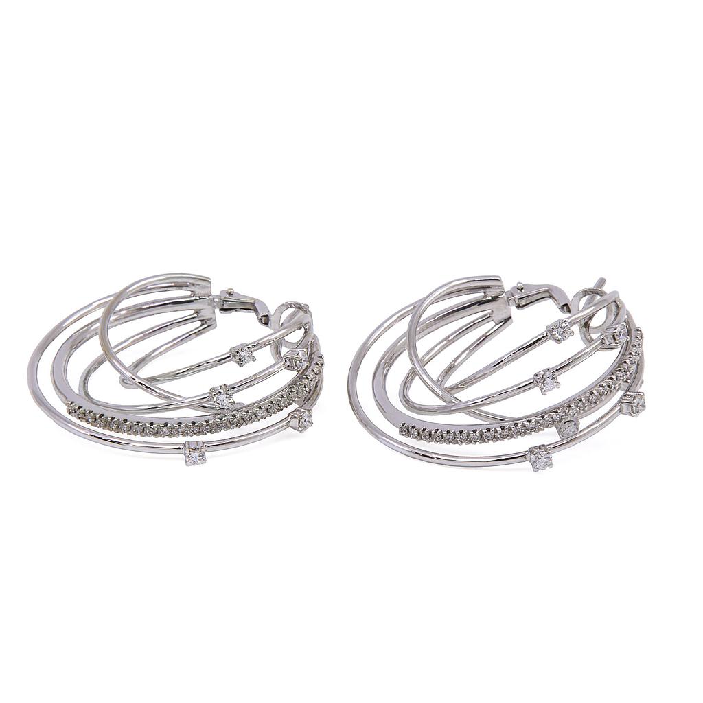 Orecchini cerchi - Brillanti 0,81ct. G-VS, oro 18kt. peso totale 14,5gr