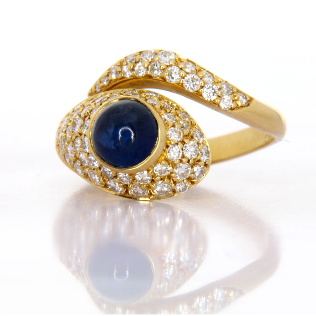 Anello - Zaffiro 1,86ct. brillanti 0,80ct. oro 18 kt.