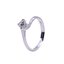 Anello in oro bianco a titolo 750/°°° di grammi 2.80 con un diamante naturale di carati 0.43