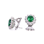Orecchini in oro bianco 18Kt con smeraldi naturali per un totale di ct 2.16 e diamanti per ct 1.20 - colore F/G - purezza VVS1 - Gr 7.30