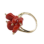 Anello in oro giallo 18 kt. con corallo grammi 8,2