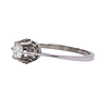 Anello in oro bianco a titolo 750/°°° di grammi 3.60 con un diamante naturale di circa 0.46 ct