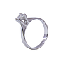 Anello in oro bianco a titolo 750/°°° di grammi 3.60 con un diamante naturale di carati 0.46 circa