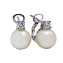 Orecchini con perle giapponesi - Brillanti 0,20ct. G-VS1, oro 18kt.