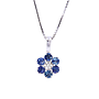 Collana - Zaffiri 1,62ct. brillanti 0,05ct F/G-VVS, oro 18kt. peso totale 6gr